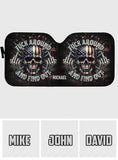 American Flag Skeleton - Personalized Skull Car Sunshade