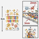 Besties Forever Floral Style - Personalized Bestie Keychain