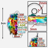 I Am Brave Bruised This Is Me Lion Pride - Personalized LGBT Support Custom Shaped Keychain