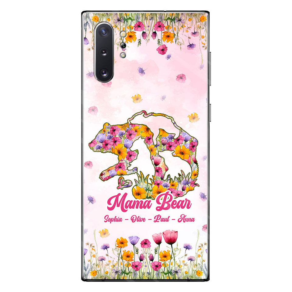 Mama Bear - Personalized Mother Clear Phone Case