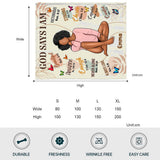 God Says I Am - Personalized African American Blanket