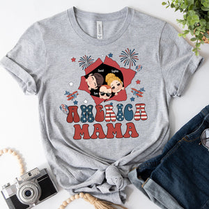 American Mama Any Title Vintage Retro Style - Personalized Mother T-shirt And Hoodie