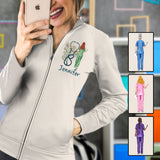 Nurse Life Floral Stethoscope - Personalized Nurse Zip Jacket