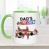 Dad's Pit Crew - Personalized Racing Accent Mug