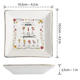 First Mom Now Grandma Birth Flower - Personalized Grandma Jewelry Dish