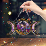 The Witch Is In - Personalized Witch 2 Layered Window Hanging Suncatcher