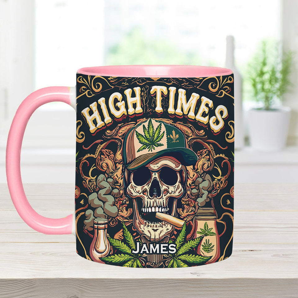 Skull High Times 420 - Personalized Weed Accent Mug