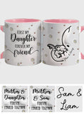 Mother And Daughter And Son Forever Linked Together Elephant Inflated - Personalized Mother Accent Mug