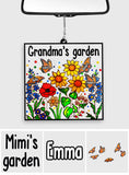 Grandma's Garden With Butterfly - Personalized Grandma Transparent Car Ornament
