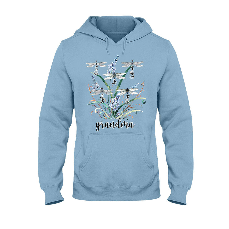 Grandma Mother Dragonfly - Personalized Grandma T-shirt And Hoodie