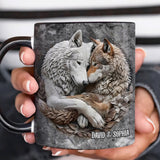 Wolf Couple - Personalized Wolf Accent Mug