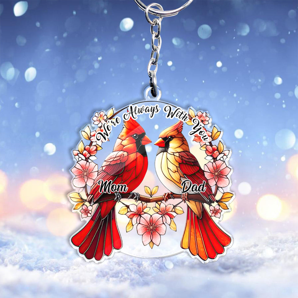 We're Always With You - Personalized Memorial Keychain
