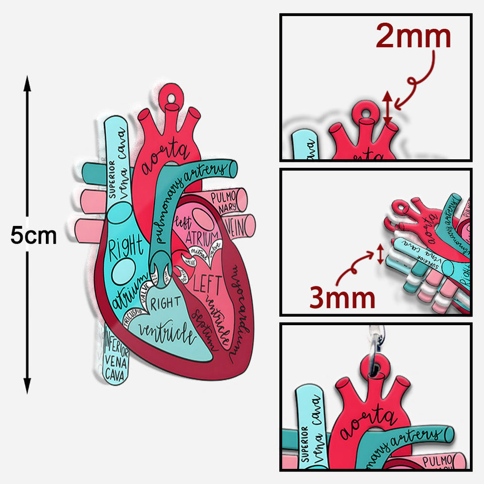 Nurse Life Heart Anatomy - Personalized Nurse Keychain