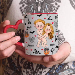 Till Death Do Us Part - Personalized Couple Heart Handle Mug
