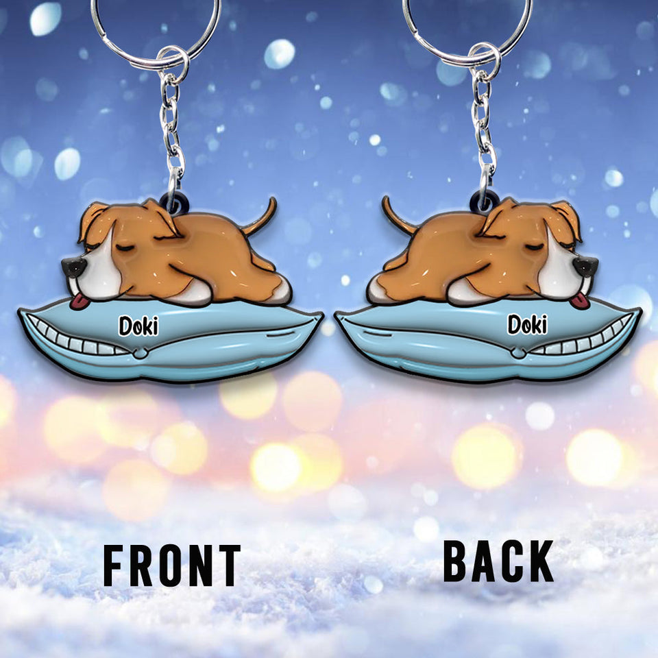 I Love My Dogs - Personalized Dog Keychain