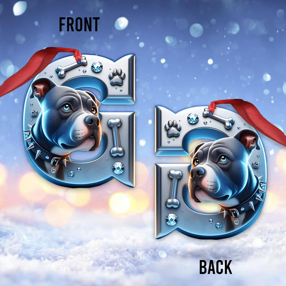 Beautiful Pitbull Letter - Personalized Dog Ornament
