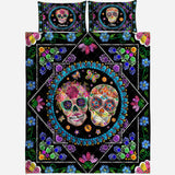 Skull Couple - Personalized Skull Quilt Set