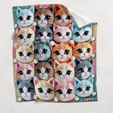 Cute Cats - Personalized Cat Blanket