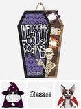Welcome Foolish Mortals - Personalized Skull Custom Shaped Wood Sign