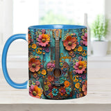Vintage Hippie Guitar - Personalized Hippie Accent Mug