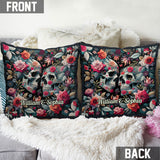 Til Death Do Us Part - Personalized Skull Throw Pillow