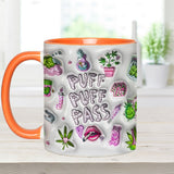 Puff Puff Pass Inflated 3D - Personalized Weed Accent Mug