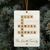Family Crossword Art - Personalized Family Ornament