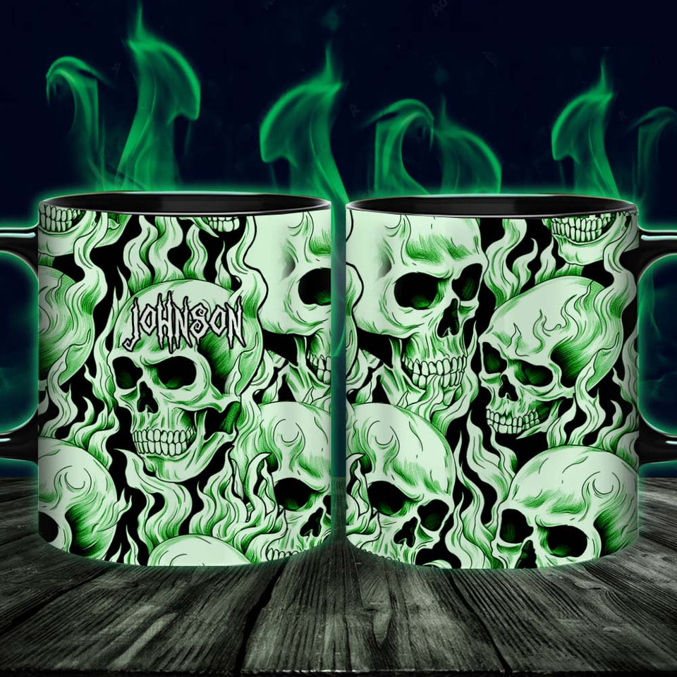 Green Skull - Personalized Skull Mug