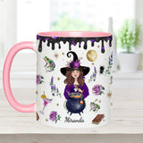 This Witch Need Coffee Before Any Hocus Pocus - Personalized Witch Accent Mug