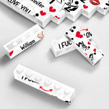 I love you - Personalized Couple Heart Building Brick Blocks Printed On Both Sides