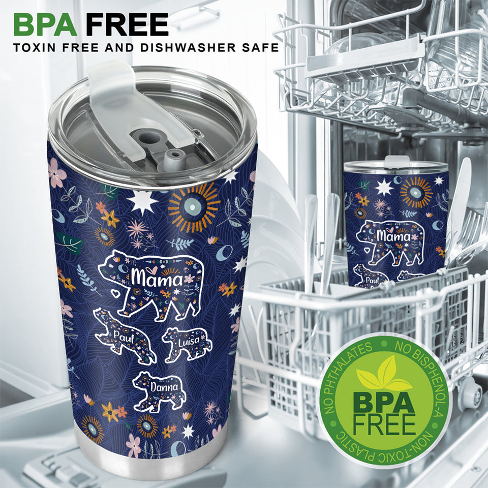 Mama Bear Floral - Personalized Mother Tumbler