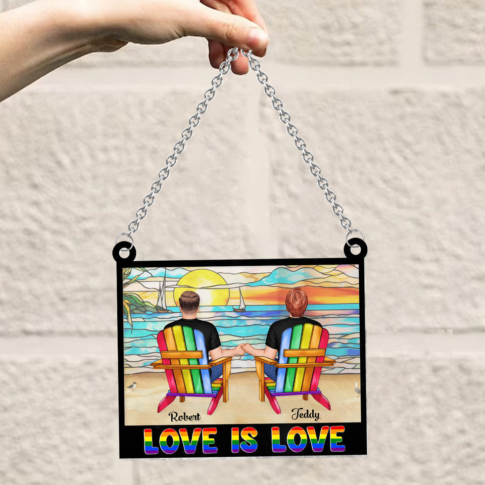 You Are My Missing Piece - Personalized LGBT Support Window Hanging Suncatcher Ornament