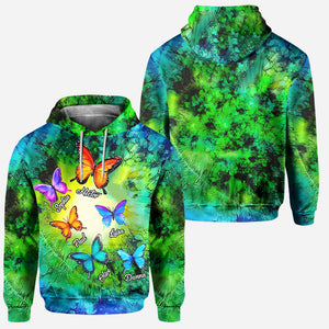 Love Being Grandma Beautiful Butterflies - Personalized Grandma Hoodie and Leggings