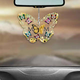 Mother And Children Butterflies - Personalized Mother Transparent Car Ornament