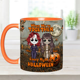 When We're Together Every Night is Halloween - Personalized Bestie Accent Mug