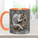 Wolf Couple - Personalized Wolf Accent Mug