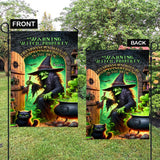 Warning Witch Property - Personalized Witch Garden Flag