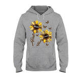 First Mom Now Grandma Sunflower - Personalized Grandma T-shirt And Hoodie
