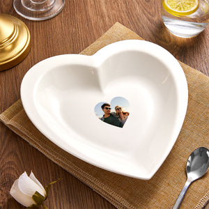 Lovely Couple - gift for wife, girlfriend - Personalized Heart Shaped Plate