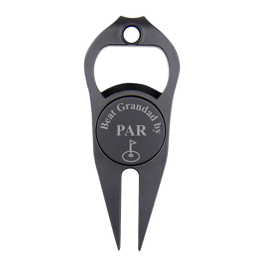 Best Dad/ Grandad/ Papa... By Par Bottle Opener - Golf gift for dad, him, boyfriend, husband, grandpa - Personalized Golf Fork Ball Marker