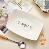 Name Engraved Tableware Plate Flower - gift for anyone - Personalized Plate