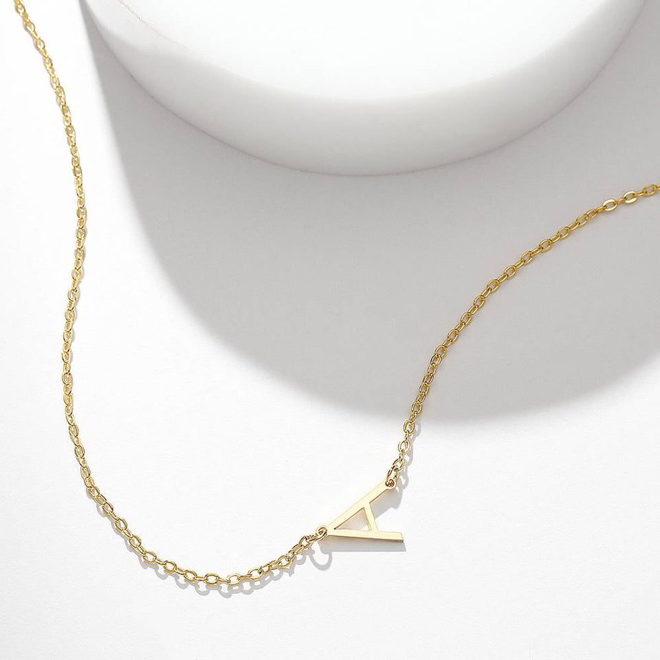 One Letter - Personalized S925 Silver/14k Gold Letter Necklace