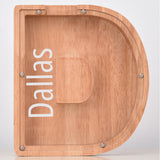 Custom Initial And Name - Personalized Letter And Name Oak Wooden Piggy Bank