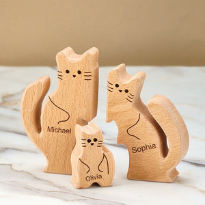Cat Family - Personalized Family Wooden Puzzle