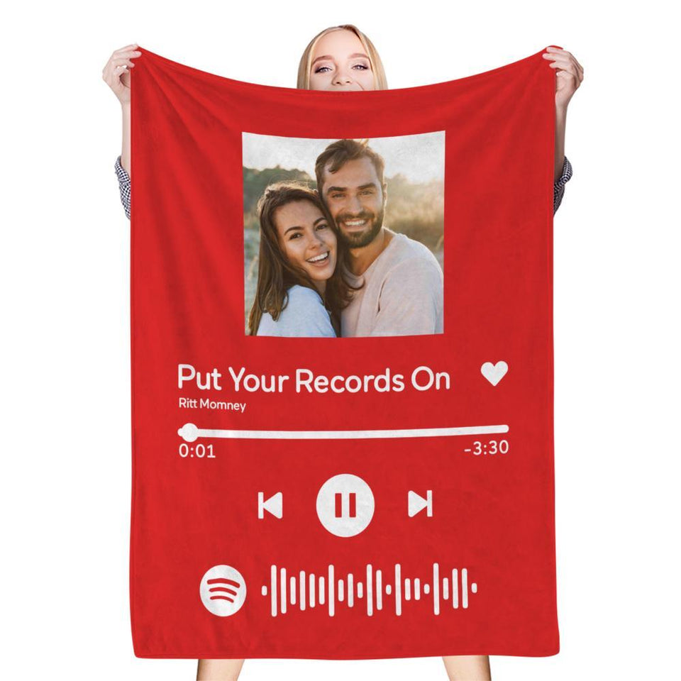 Music Code Song Photo Custom - Personalized Music Code Blanket