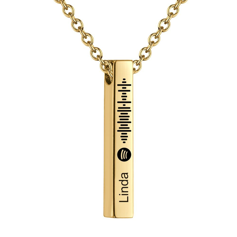 My Favorite Song - Personalized Flexible Square Shaped Bar Necklace