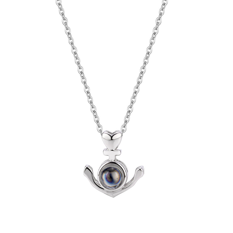 Anchor - Personalized 925 Sterling Silver Anchor Projection Necklace