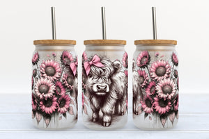Cute Baby Highland Cow Highland Cow Can Glass 0624