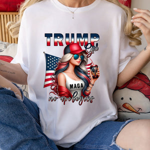 Trump Girl No Apologies Tshirt, Make America Great Again Shirt, American Woman Shirt, Maga 2024 Shirt, Trump Support Gifts T-shirt & Hoodie