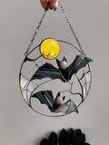 Bat Moon Halloween Window Hanging Suncatcher Ornament Halloween Window Hanging Suncatcher Ornament 0924